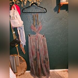 Sheer Multi-Color Halter Maxi Dress